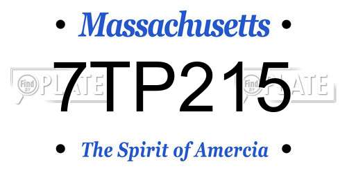 7TP215 Massachusetts License Plate