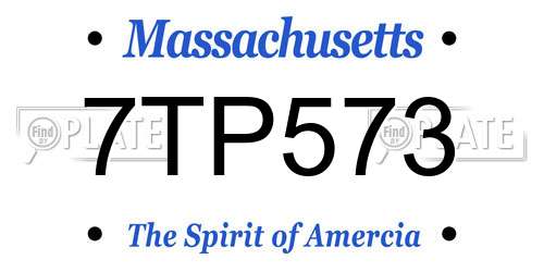 7TP573 Massachusetts License Plate
