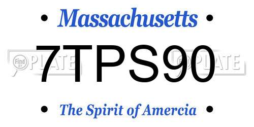 7TPS90 Massachusetts License Plate