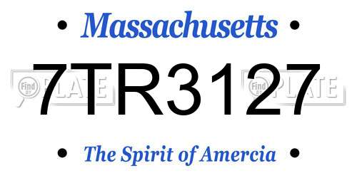 7TR3127 Massachusetts License Plate