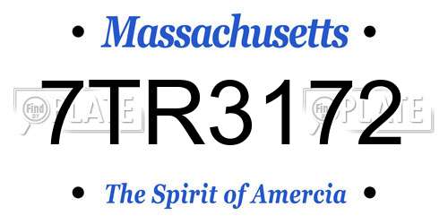 7TR3172 Massachusetts License Plate