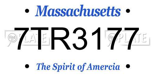 7TR3177 Massachusetts License Plate