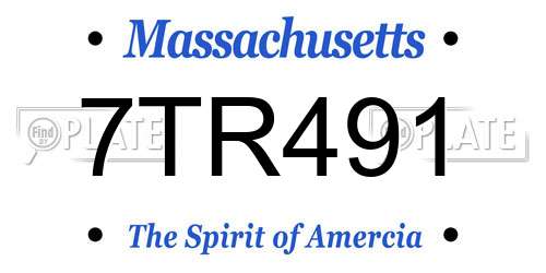 7TR491 Massachusetts License Plate