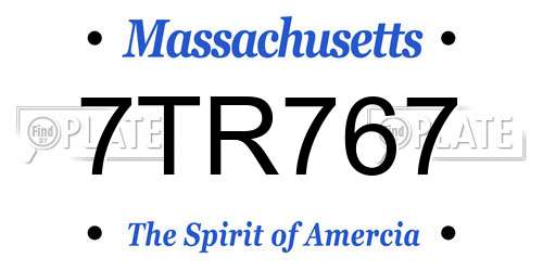 7TR767 Massachusetts License Plate