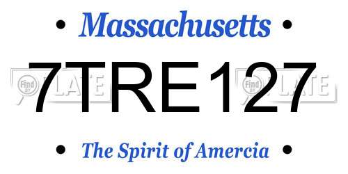 7TRE127 Massachusetts License Plate