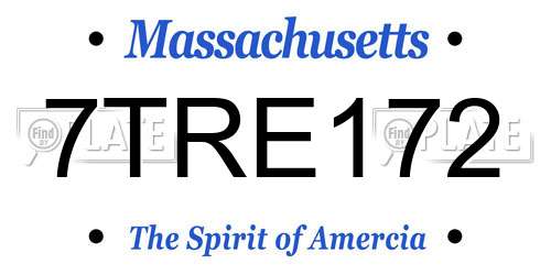 7TRE172 Massachusetts License Plate
