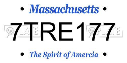 7TRE177 Massachusetts License Plate