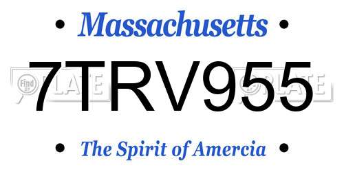 7TRV955 Massachusetts License Plate