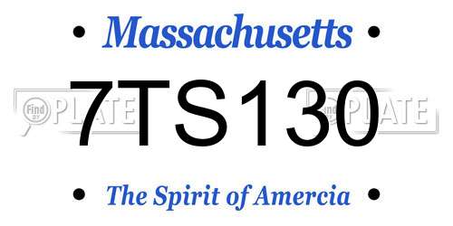 7TS130 Massachusetts License Plate