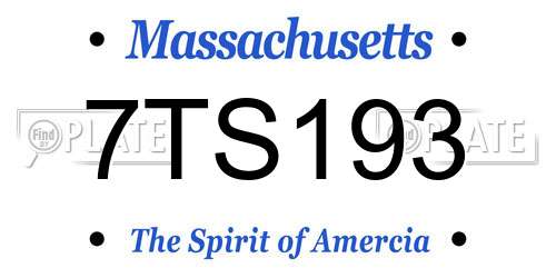 7TS193 Massachusetts License Plate