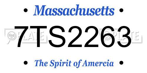 7TS2263 Massachusetts License Plate