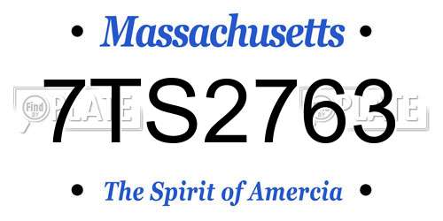 7TS2763 Massachusetts License Plate
