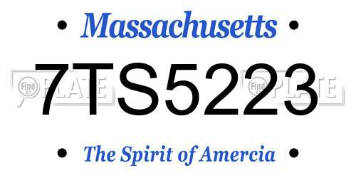 7TS5223 Massachusetts License Plate