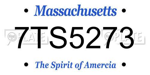 7TS5273 Massachusetts License Plate