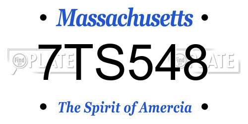 7TS548 Massachusetts License Plate