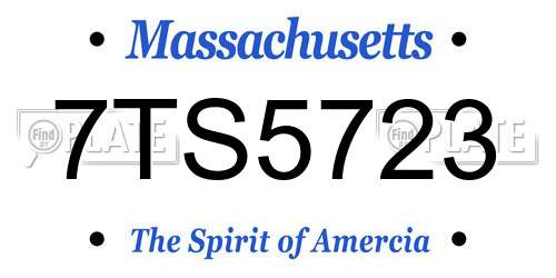 7TS5723 Massachusetts License Plate