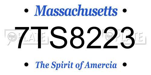 7TS8223 Massachusetts License Plate
