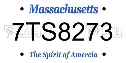 7TS8273 Massachusetts License Plate