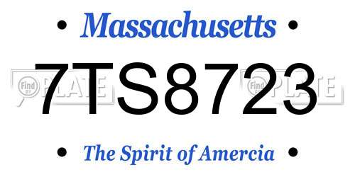 7TS8723 Massachusetts License Plate