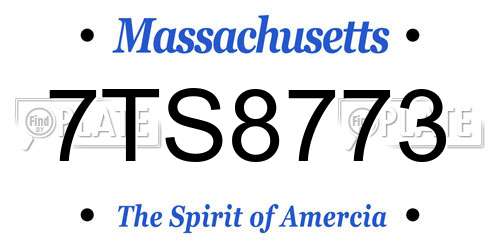7TS8773 Massachusetts License Plate