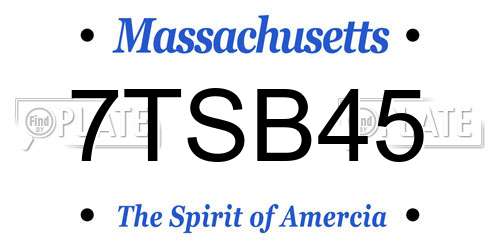 7TSB45 Massachusetts License Plate
