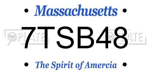 7TSB48 Massachusetts License Plate