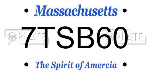 7TSB60 Massachusetts License Plate