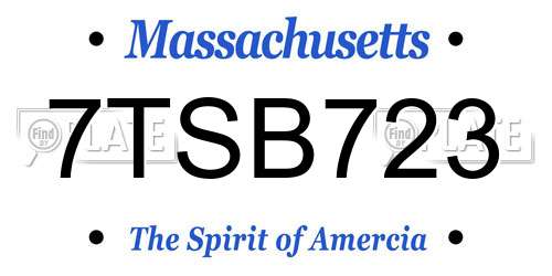7TSB723 Massachusetts License Plate