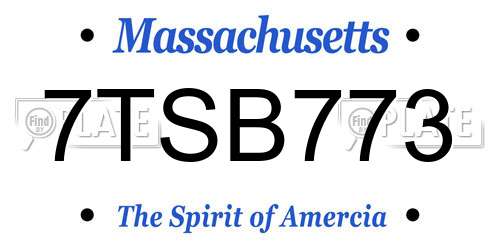 7TSB773 Massachusetts License Plate