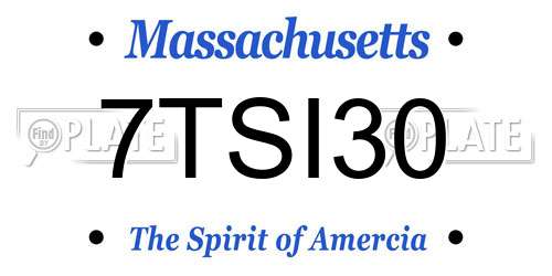 7TSI30 Massachusetts License Plate