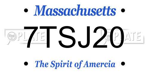 7TSJ20 Massachusetts License Plate