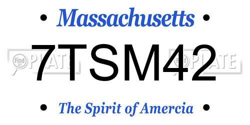 7TSM42 Massachusetts License Plate