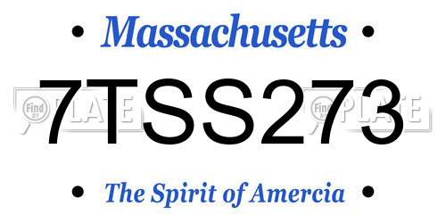 7TSS273 Massachusetts License Plate