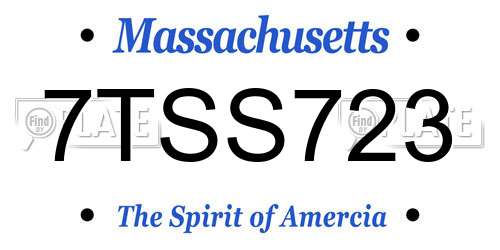 7TSS723 Massachusetts License Plate