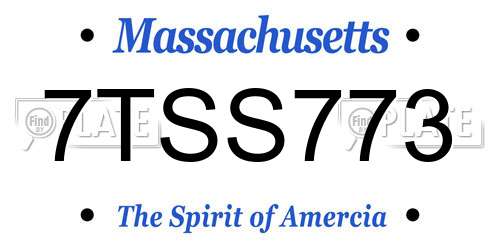 7TSS773 Massachusetts License Plate