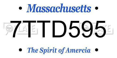 7TTD595 Massachusetts License Plate
