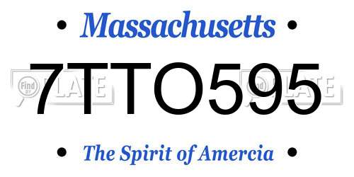7TTO595 Massachusetts License Plate