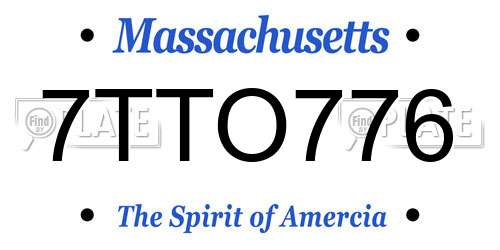 7TTO776 Massachusetts License Plate