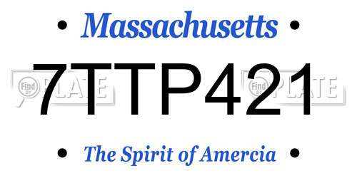 7TTP421 Massachusetts License Plate