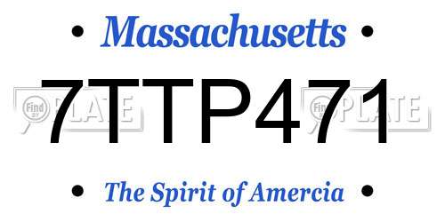 7TTP471 Massachusetts License Plate