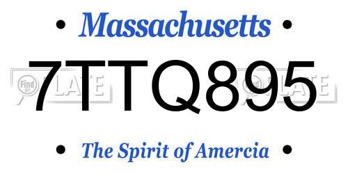 7TTQ895 Massachusetts License Plate