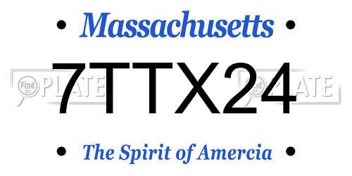 7TTX24 Massachusetts License Plate