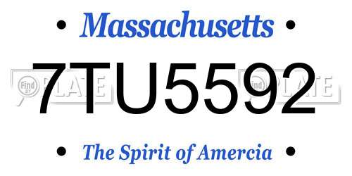 7TU5592 Massachusetts License Plate