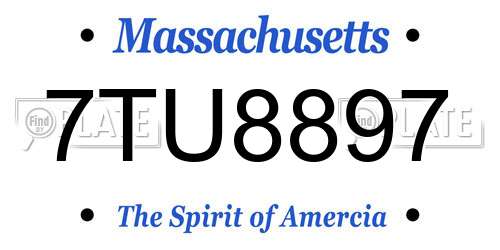 7TU8897 Massachusetts License Plate