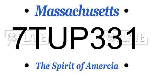 7TUP331 Massachusetts License Plate