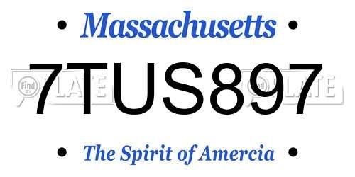 7TUS897 Massachusetts License Plate