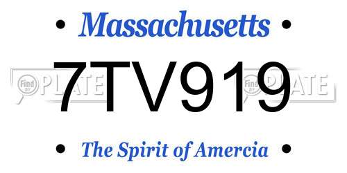 7TV919 Massachusetts License Plate