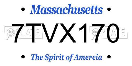 7TVX170 Massachusetts License Plate