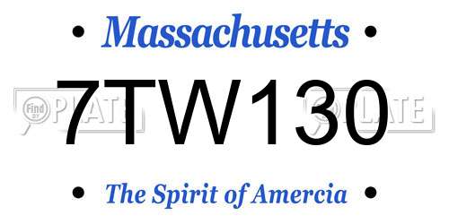 7TW130 Massachusetts License Plate