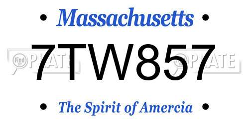 7TW857 Massachusetts License Plate